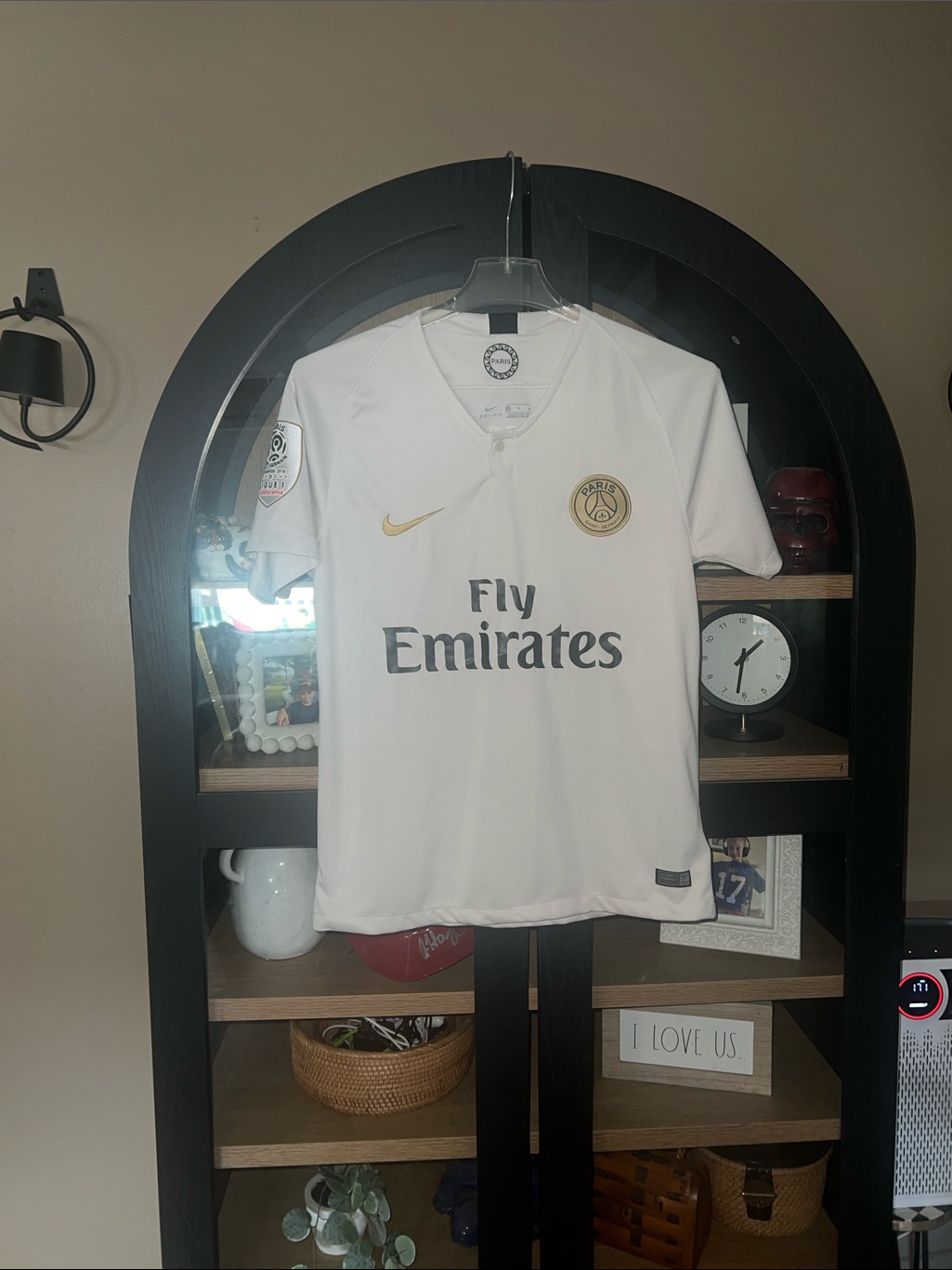 Thiago Silva Nike Paris Saint-Germain Fly Emirates White Soccer Jersey Medium